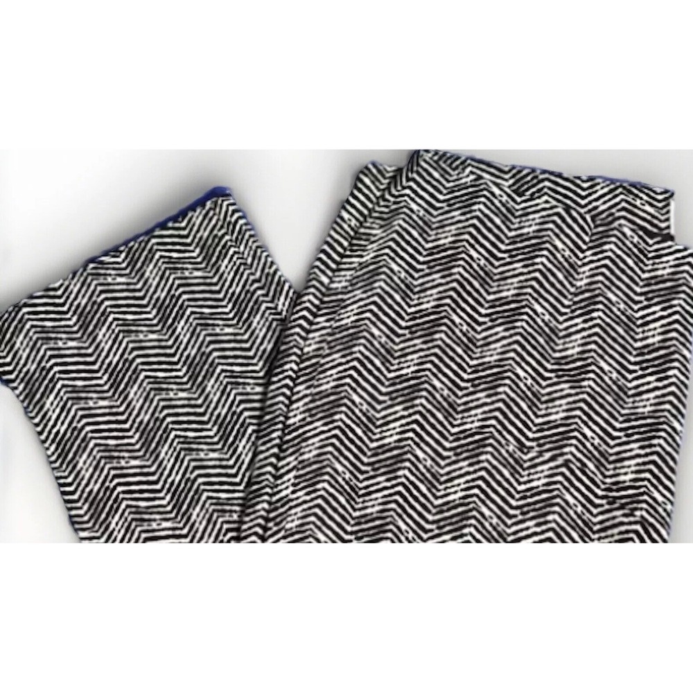 Women's Chicos Slim Crop Pants Chevron Side Zip White‎ and Black Print Sz 10 1.5